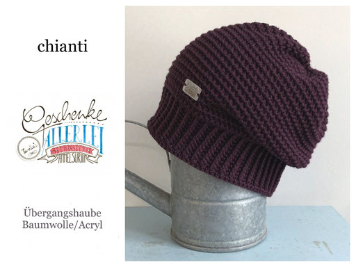 gehäkelter leichter Beanie in der Farbe chianti - Häkel-Mütze - Haube - Häkelbeanie