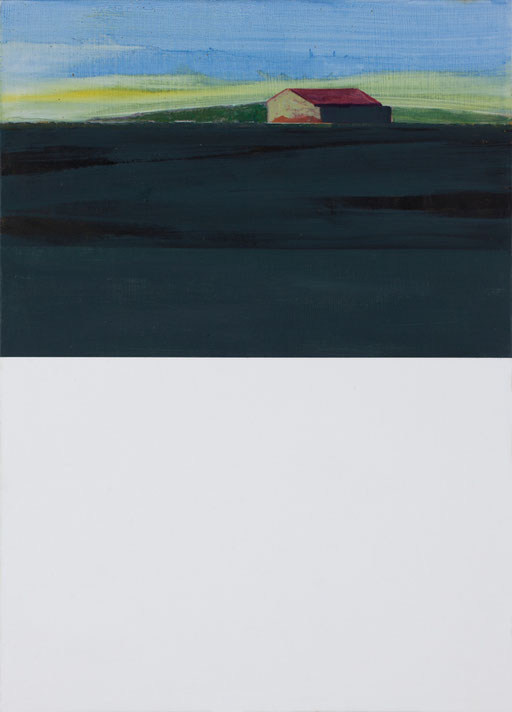 Paysage du dimanche matin. Huile et acrylique sur toile. 46/34 cm . 2015. collection privée