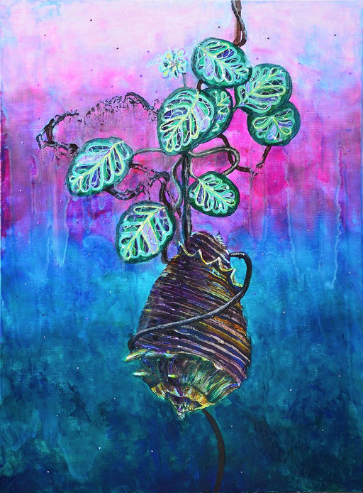 "LOST IN TWEE I (SCI-FI)", Öl auf Karton, 40 x 30 cm, 2018