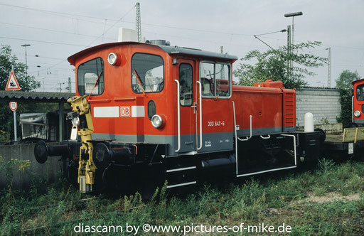 333 647 am 5.9.2002 in Mannheim Rangierbahnhof, ex 335 147 (Gmeinder 1974, Typ Köf III, Fabriknummer 5510)