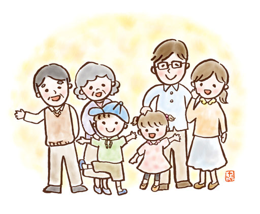 飛騨ライフプラン様　家族イラスト　2016