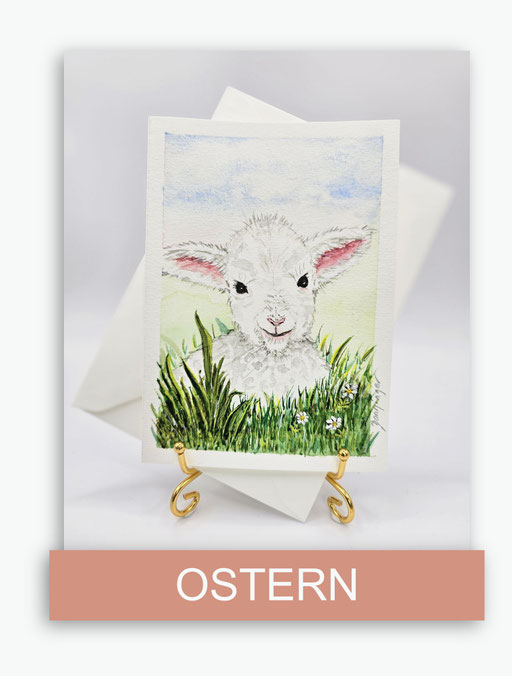 Grußkarten Ostern gemalt mit original Aquarellbild