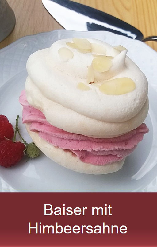 Baiser Rezept mit Himbeersahne