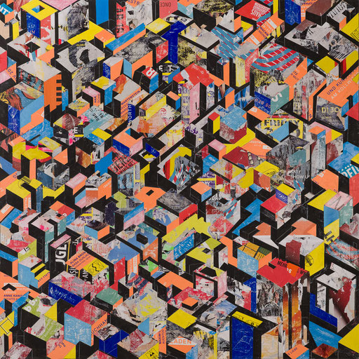 City 09 | 2017 | 135x135cm | Papier auf Holz