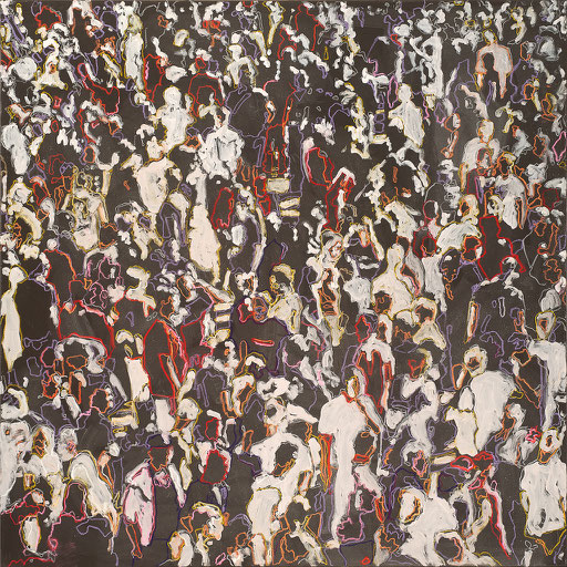 Crowd 15 | 2013 | 140x140cm | Acryl und Kreide auf Leinwand