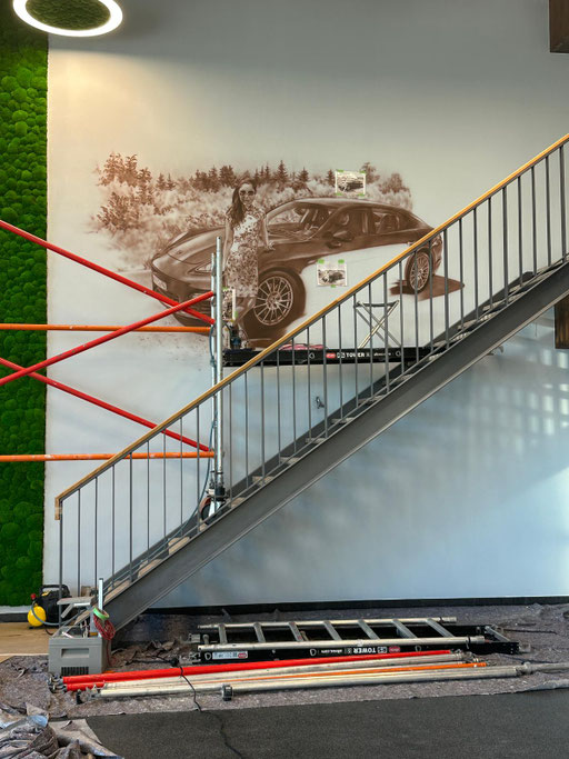 Airbrush Wandgestaltung bemalt mit Bildern mit Graffitikünstern aus Berlin Brandenburg