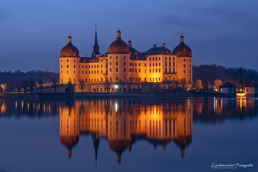 Jagdschloss Moritzburg bei Nacht