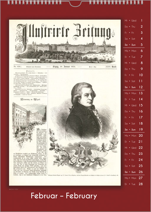 Musiker-Geschenk Komponisten-KalenderMusikgeschenk Komponisten-Kalender: Historische Zeitungs-Titel.