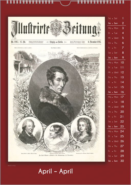 Musiker-Geschenk Komponisten-KalenderMusikgeschenk Komponisten-Kalender: Historische Zeitungs-Titel.