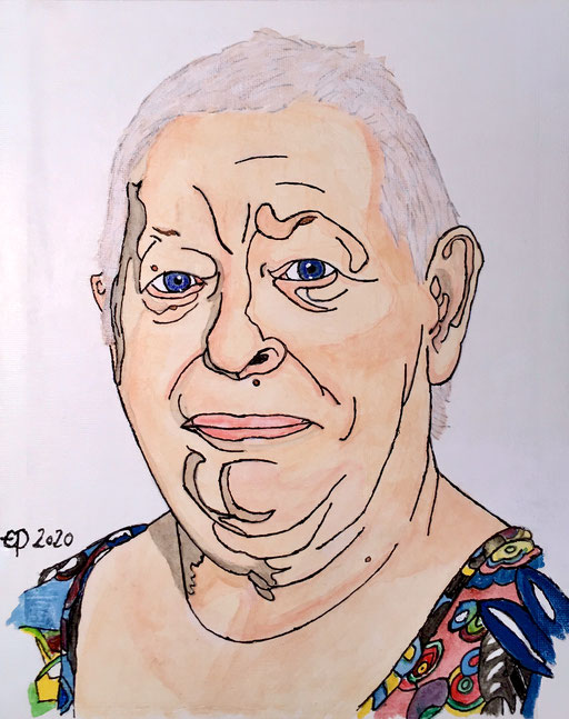 Portret Rikie, September 2020 (acryl, 24x30)