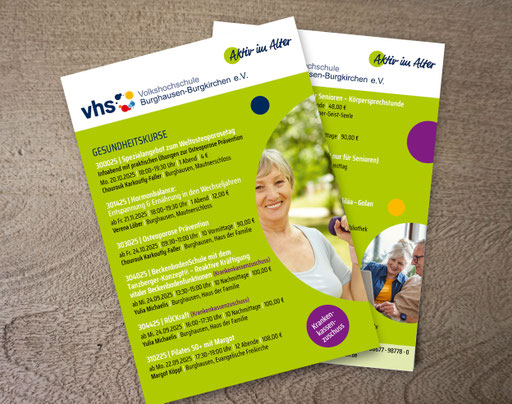 Seniorenflyer für die Vhs Burghausen, Juli 2025