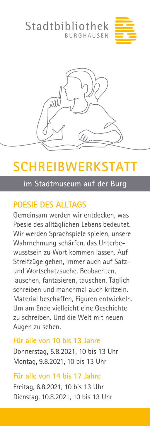 Flyer. Stadtbücherei Burghausen, Juni 2021
