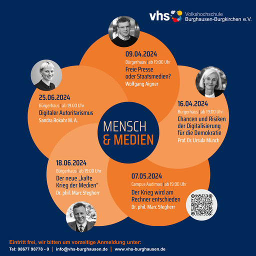 Anzeige Instagram, Mensch und Medien, Vhs Burghausen, März 2024
