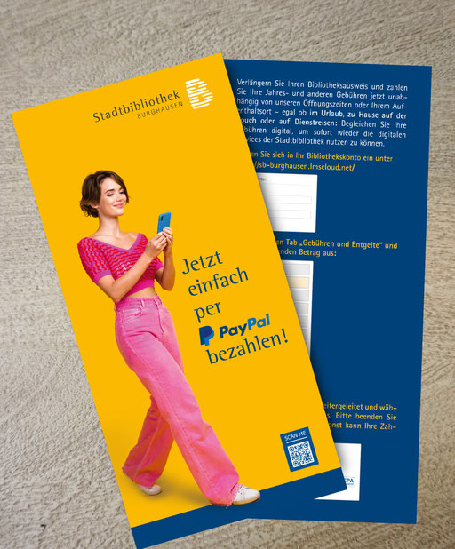 Flyer DIN Lang, Stadtbibliothek Burghausen, Juli 2024