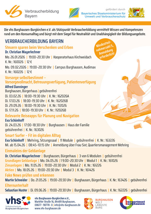 Flyer Verbraucherbildung Vhs Burghausen,2026