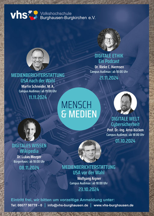 Plakat Mensch und Medien, Vhs-Burghausen, September 2024