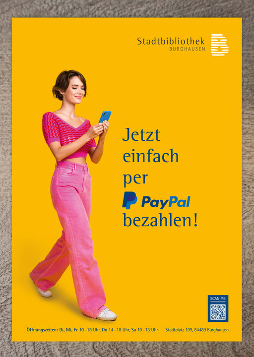 Plakat für die Stadtbibliothek Burghausen, Juli 2024
