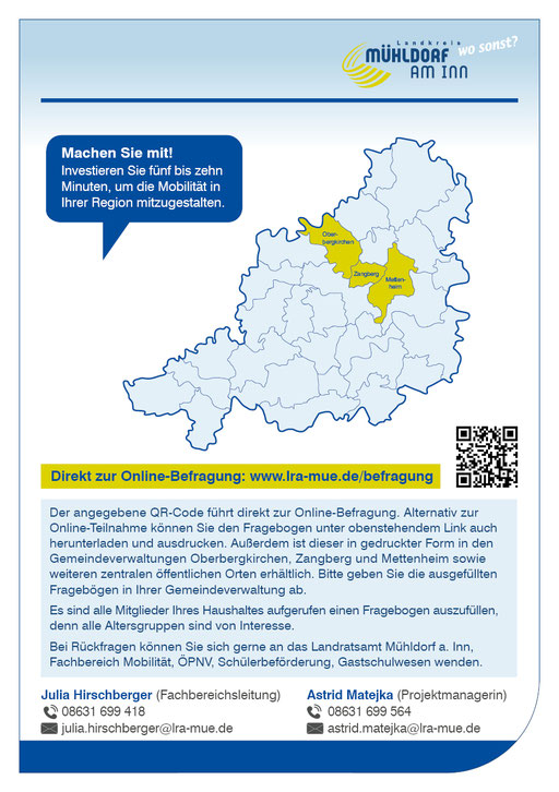 Flyer Onlinebefragung zur Mobilität, Seite 2, LRA MÜ, Januar 2022 