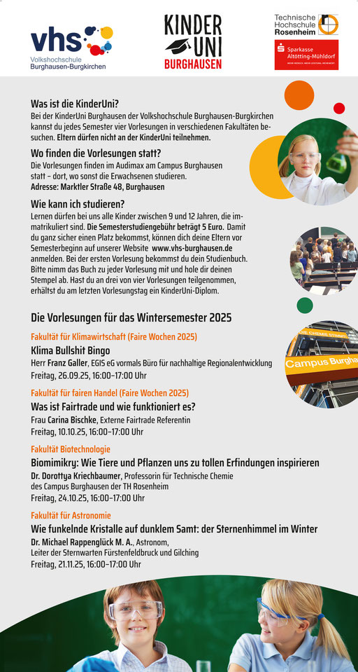 Anzeige KinderUni Burghausen, Juli 2025