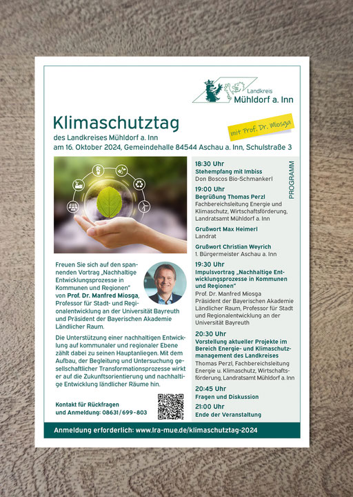 Flyer und Printanzeige Klimaschutztag 2024, Landratsamt Mühldorf a. Inn