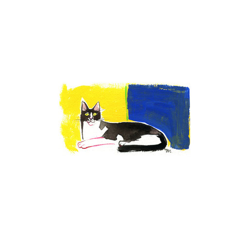 猫のイラスト　タキシード