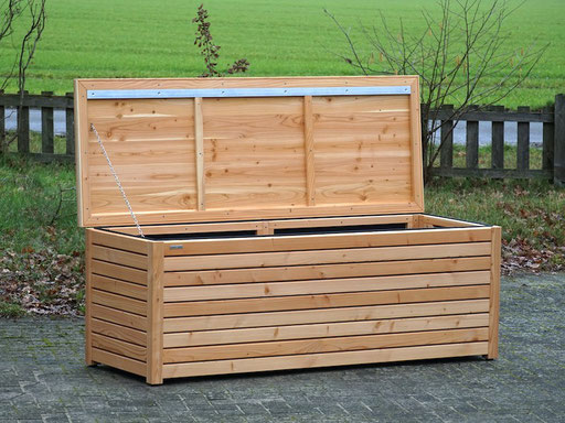 Auflagenbox XXL aus wetterfestem Holz, Oberfläche: Geölt