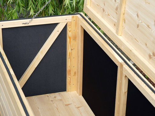 Auflagenbox / Kissenbox Holz, Oberfläche: Natur