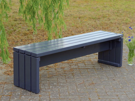 Gartenbank / Sitzbank - auch mit Rückenlehne möglich, Oberfläche: Anthrazit
