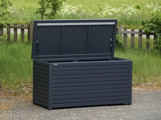 Auflagenbox / Kissenbox / Gartenbox in RAL 7016 Anthrazitgrau - mit Gasdruckfedern