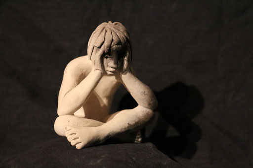 tristesse I, en bronze sur commande, 10 cm, Québec