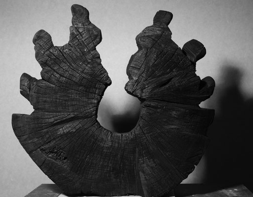 Kreislauf Holz gebrannt 48 x 55 cm