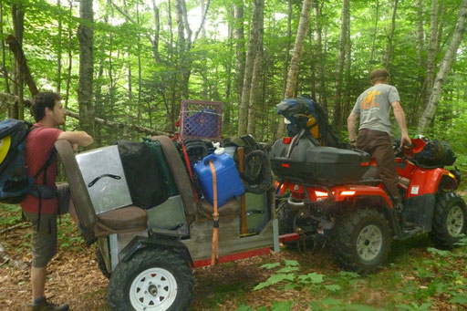 Base camp gear and tools were brought in with an ATV until the trail got too steep and narrow