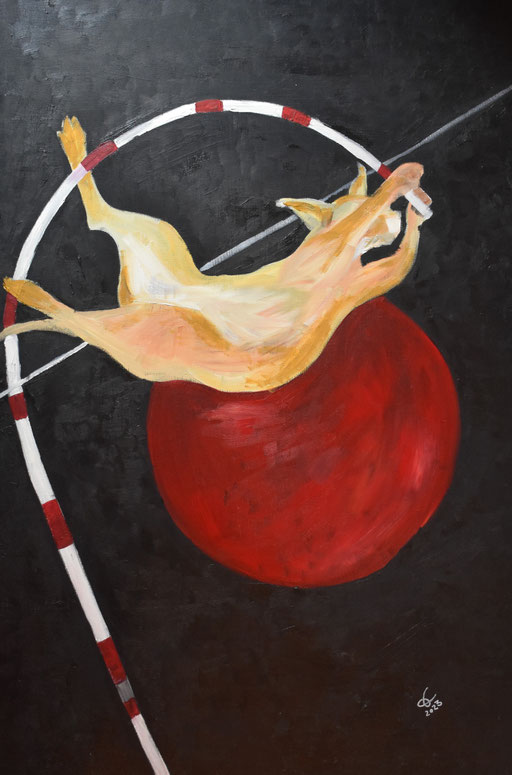 "Jeux olympiques : Le saut à la perche" 81x54 cm