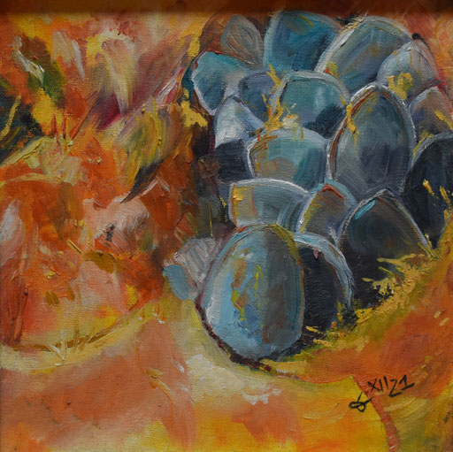 "Potimarron" Huile sur toile 25x25 cm