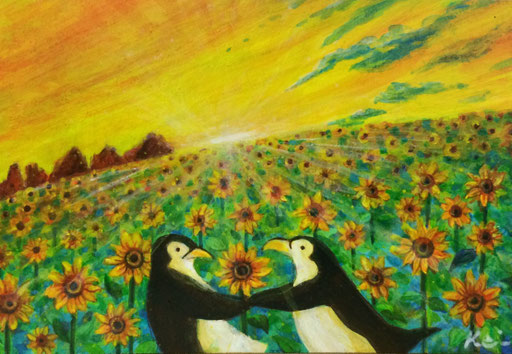 「SUNLIGHT-あなたと踊りたい」アクリル　100×150mm 　2017年　個人蔵　SOLD