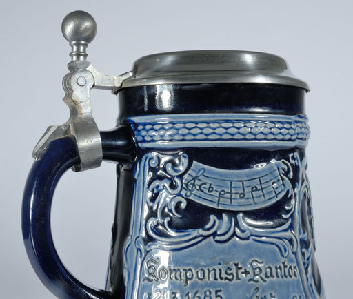 The blue Bach beer stein.