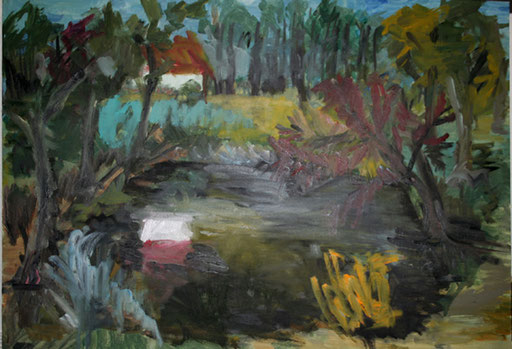 2012  Teich Güstow 50x70 Öl