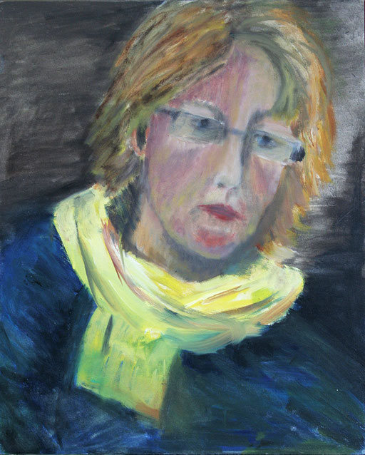 2012  Selbstbildnis mit gelbem Schal 50x40 Öl