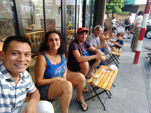 Tried the coffee on sidewalk in Hanoi Old Quarter Streets