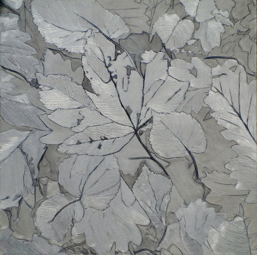 Blätter, Öl auf Leinwand, 70 x 70cm, 2017
