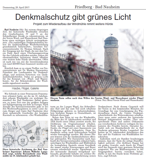 Wetterauer Zeitung, 20. April 2017