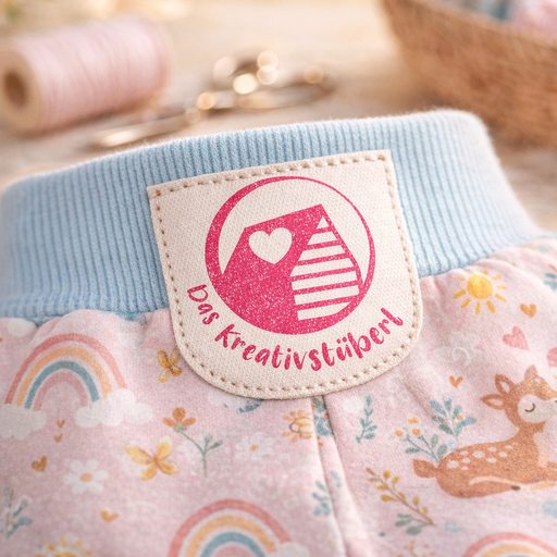 Logo auf einem Etikett für hochwertige Kinderkleidung