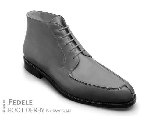 klassischer Maßschuh Modell Norweger Boot- Stiefelette nach Art eines Norweger-Halbschuhs