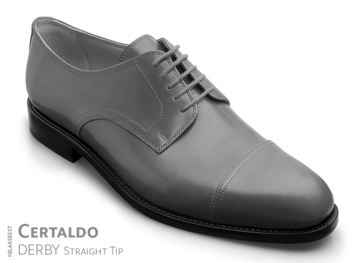 klassischer Maßschuh Modell Straight Tip Derby - Halbschuh mit glattem Vorderblatt mit Vorderkappe