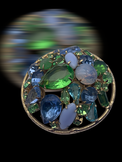 Awesome palette colors Rhinestones Austrian Bright and Beautiful Round Domed Pin Brooch - art.872/5