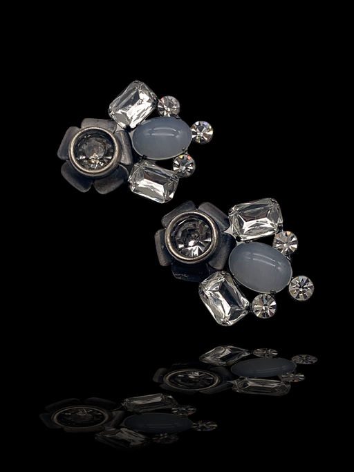 Italian Couture lovely stones earrings,  70s Couture Originals -IL CESELLO Signed - excellent quality - art.639/3-