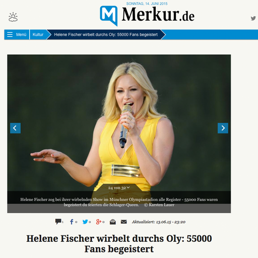 Helene Fischer, merkur-online, 14.06.2015