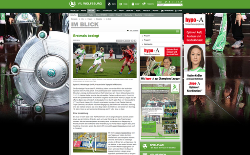 FC Bayern München - VfL Wolfsburg, VfL Wolfsburg online, 26.02.2014