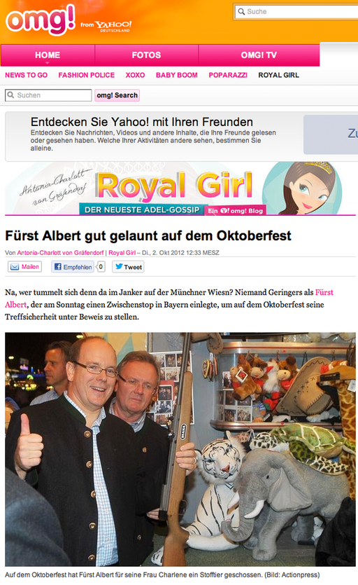 Fürst Albert von Monaco, yahoo.de