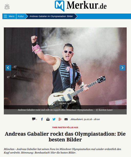 Andreas Gabalier, Münchner Merkur, 31.07.2016